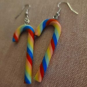 Colorful Candy Cane Earrings